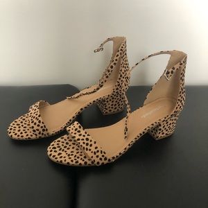 Cheetah Print Two Strap Heeled Sandal Size 11